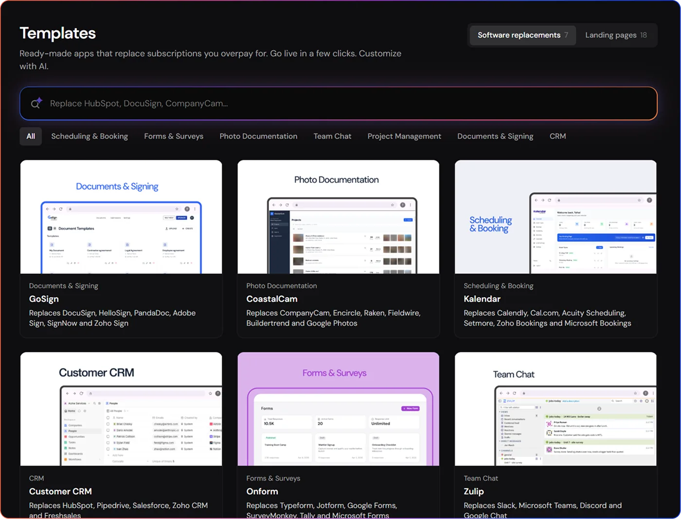 Founding Dev — software templates